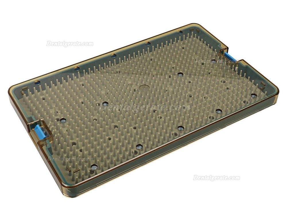3-tlg. Dental-Instrumenten-Sterilisationskassette mit Silikonpad