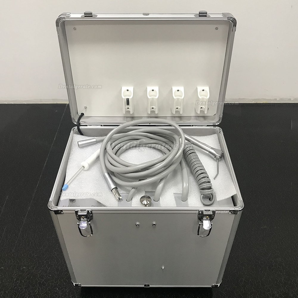 Best&reg; BD-402A Faseroptik Mobile dentaleinheit mit Rad Stahltank (Kompressor + Saugeinheit + Triplexspritze)
