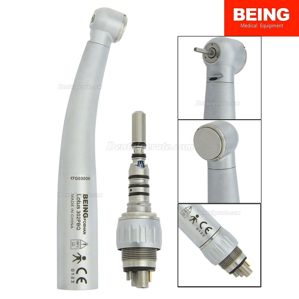 BEING 302PBQ Faseroptik Led Turbine Handst&uuml;ck mit KaVo MULTIflex Koppler 6 Loch