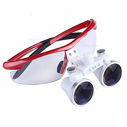 Dental Binokulare Dentallupe 3,5 x-r Optisches Glas mit/ohne kopf LED Licht Lampe Rot Dental Binokulare Dentallupe 3,5 x-r Optisches Glas mit/ohne kopf LED Licht Lampe Rot