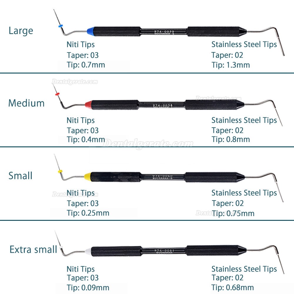 Dentaler Endodontischer Handstopfer Niti Endo Plugger Kit, 4 optionale Gr&ouml;&szlig;en