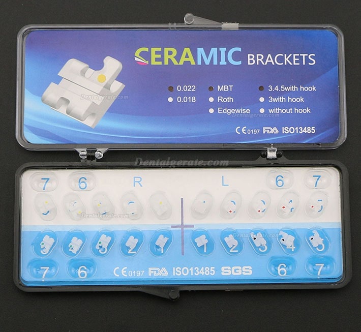 5 Packungen/20 St&uuml;cke Kieferorthop&auml;dische Keramik Bracket St&auml;nder MBT 022 345 Haken