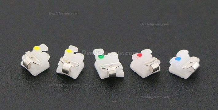 1 Box Dental Kieferorthop&auml;dische Selbstligierende Keramik Brackets St&auml;nder Roth 022 345 Haken