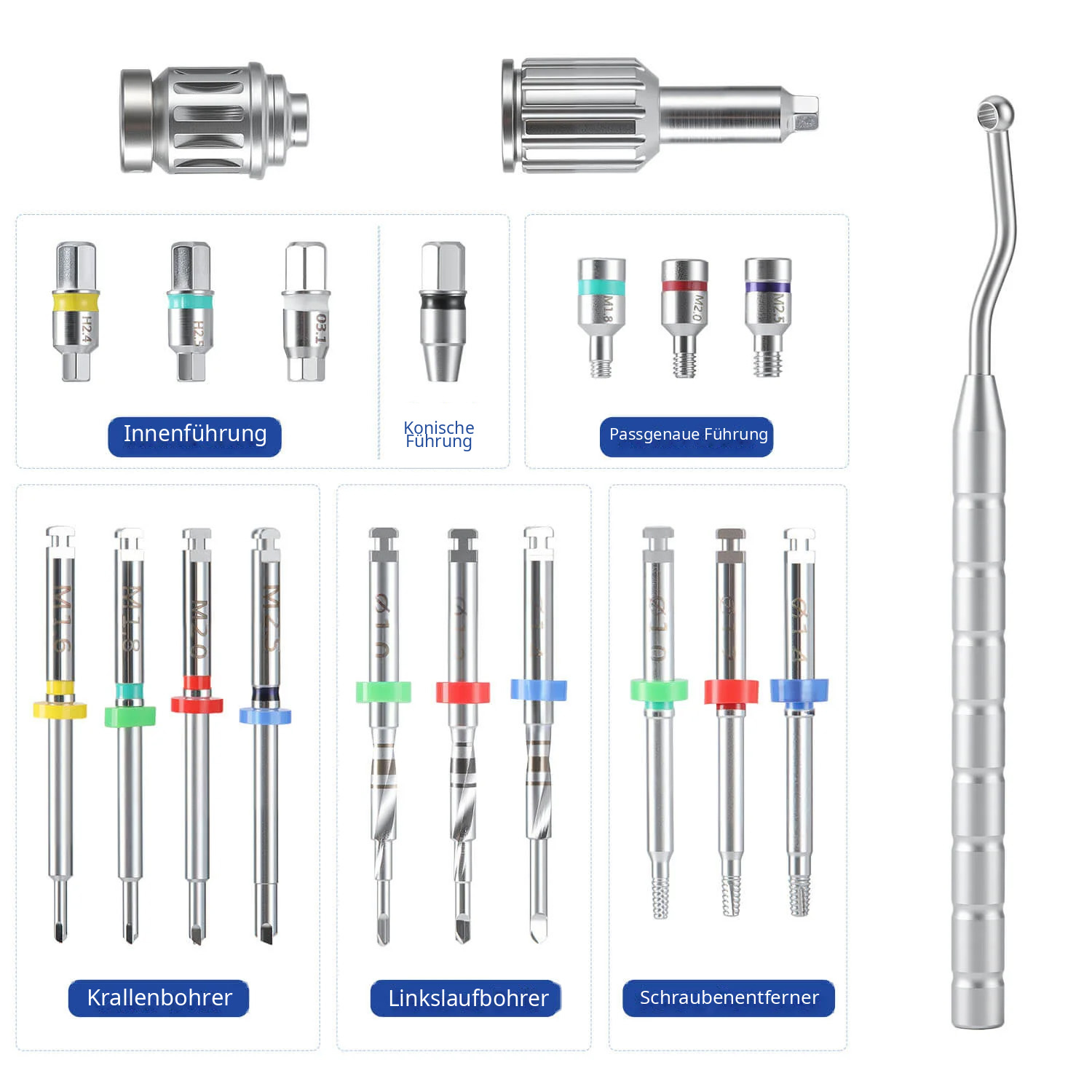 HLY Dental Universelles Extraktionsset für Abgebrochene Schrauben HLY Dental Universelles Extraktionsset für Abgebrochene Schrauben