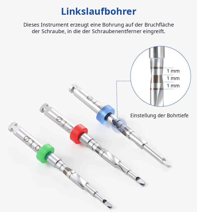 HLY Dental Universelles Extraktionsset für Abgebrochene Schrauben HLY Dental Universelles Extraktionsset für Abgebrochene Schrauben