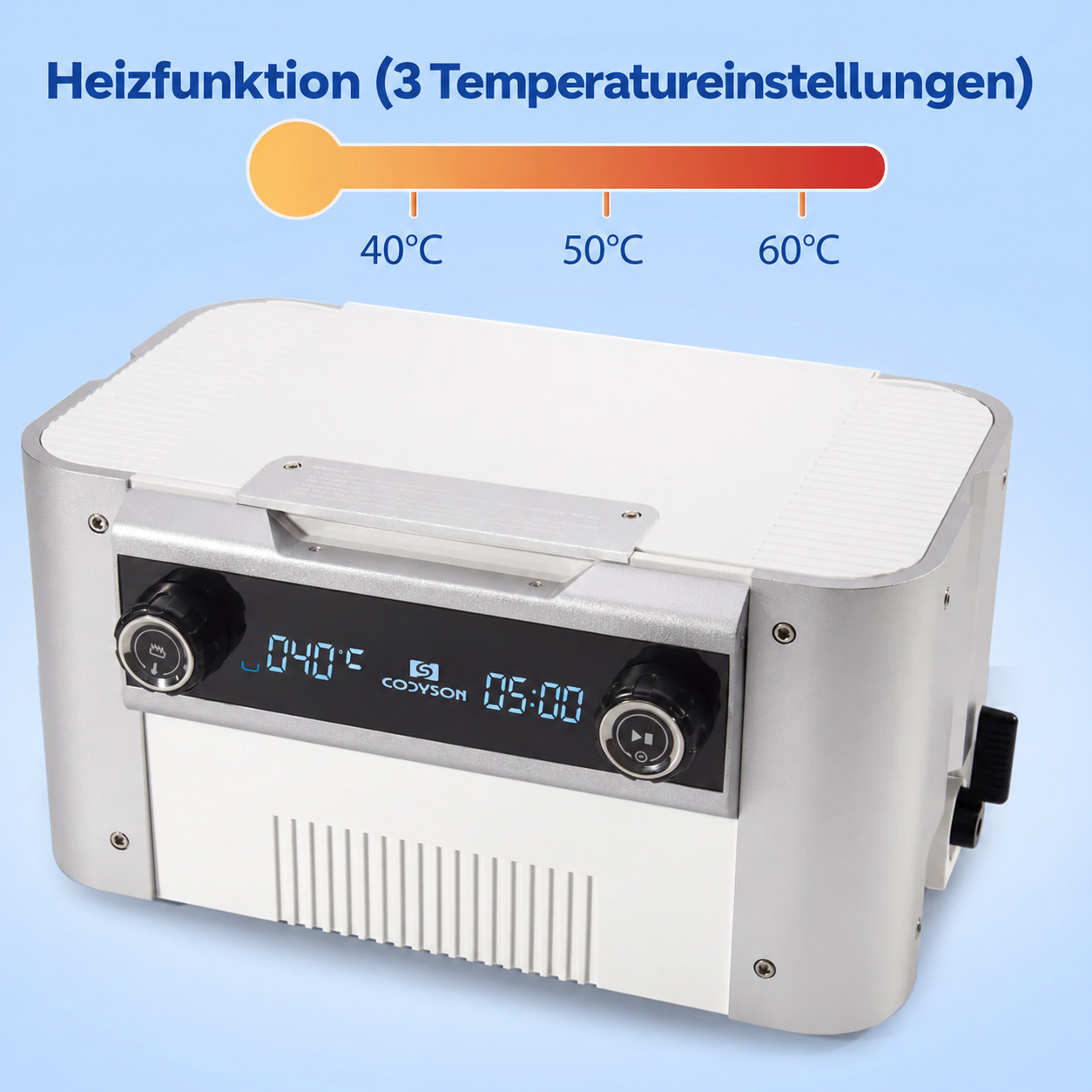 Codyson CS6.2 6L digitales Ultraschallreiniger f&uuml;r die Zahnmedizin, Dualfrequenz, mit Heizfunktion