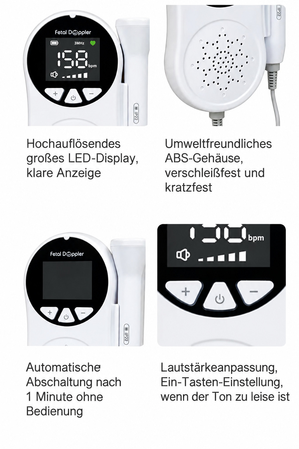 CONTEC 10A(LED) F&ouml;tus herzfrequenz-detektor / Herzschlag Ger&auml;t Baby