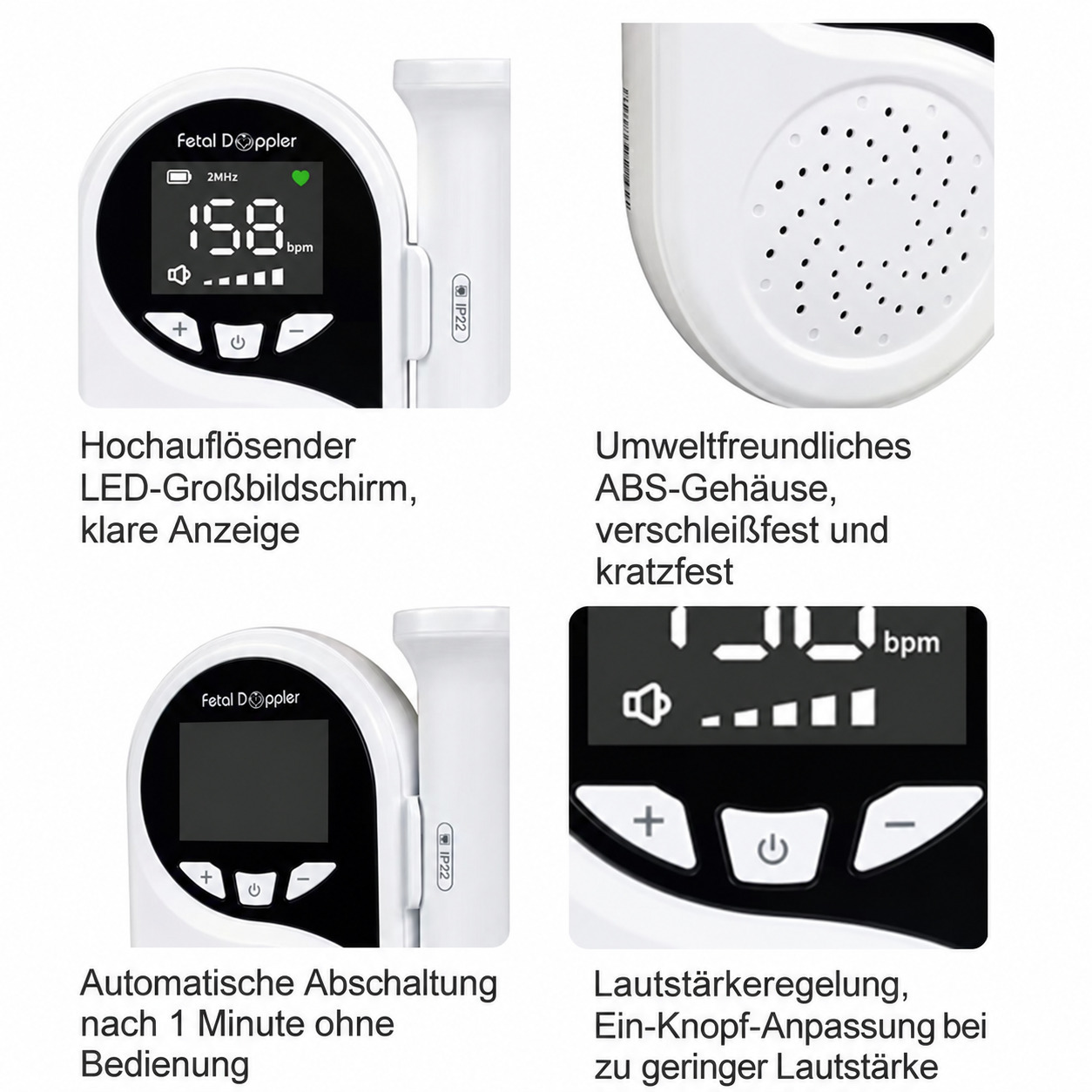 CONTEC 10B LED F&ouml;tus herzfrequenz-detektor / Herzschlag Ger&auml;t Baby