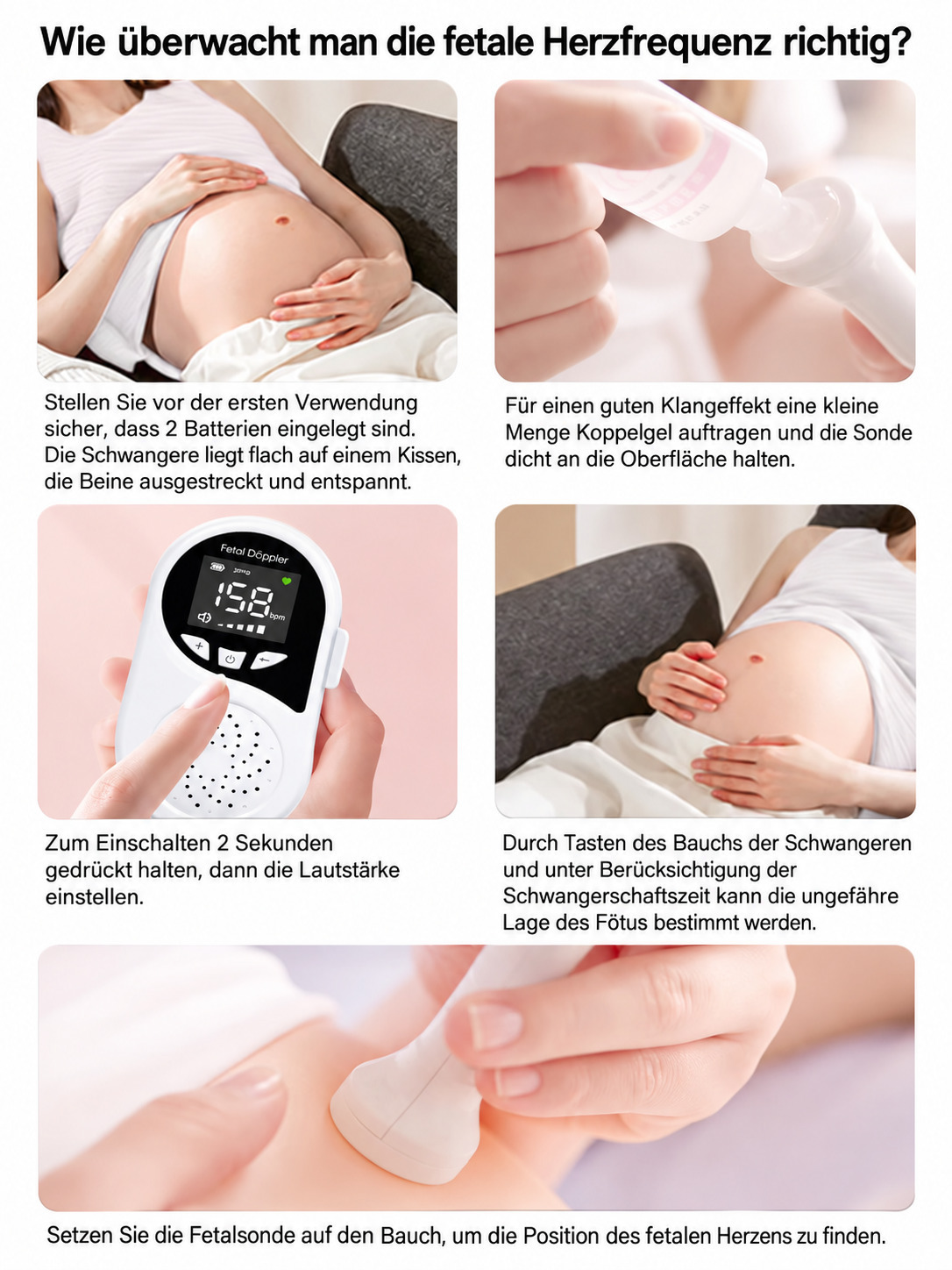 CONTEC 10B LED F&ouml;tus herzfrequenz-detektor / Herzschlag Ger&auml;t Baby