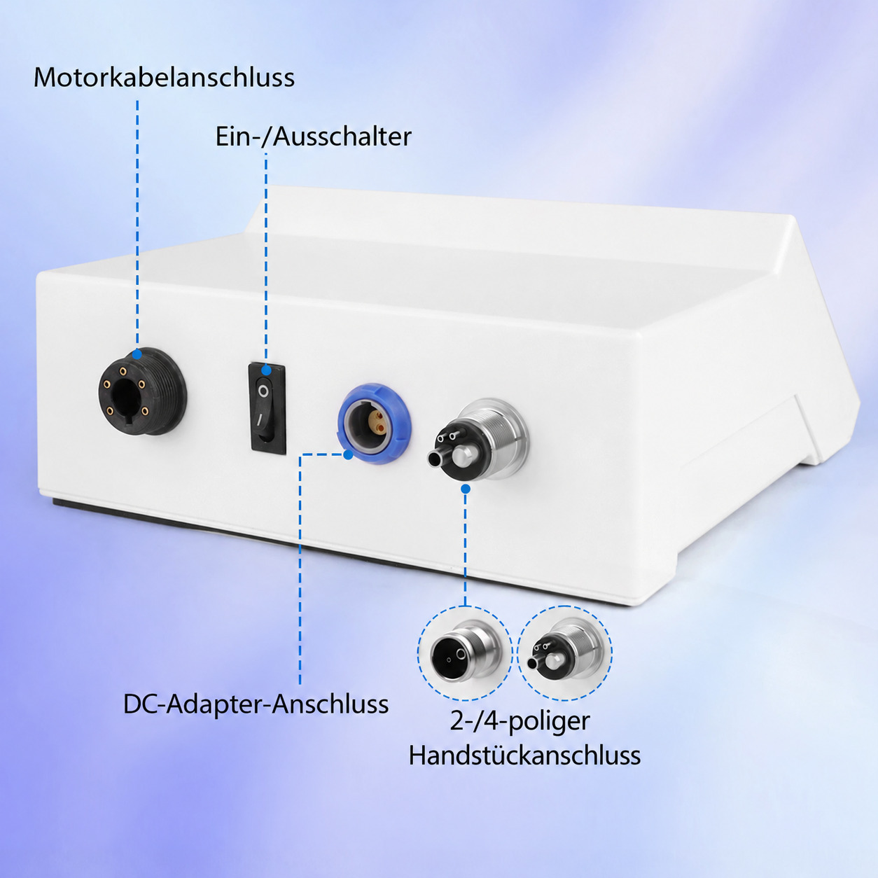 Zahn&auml;rztlicher b&uuml;rstenloser elektrischer Mikromotor mit LED, 2000&ndash;40.000 U/min, 4-Loch-Anschluss