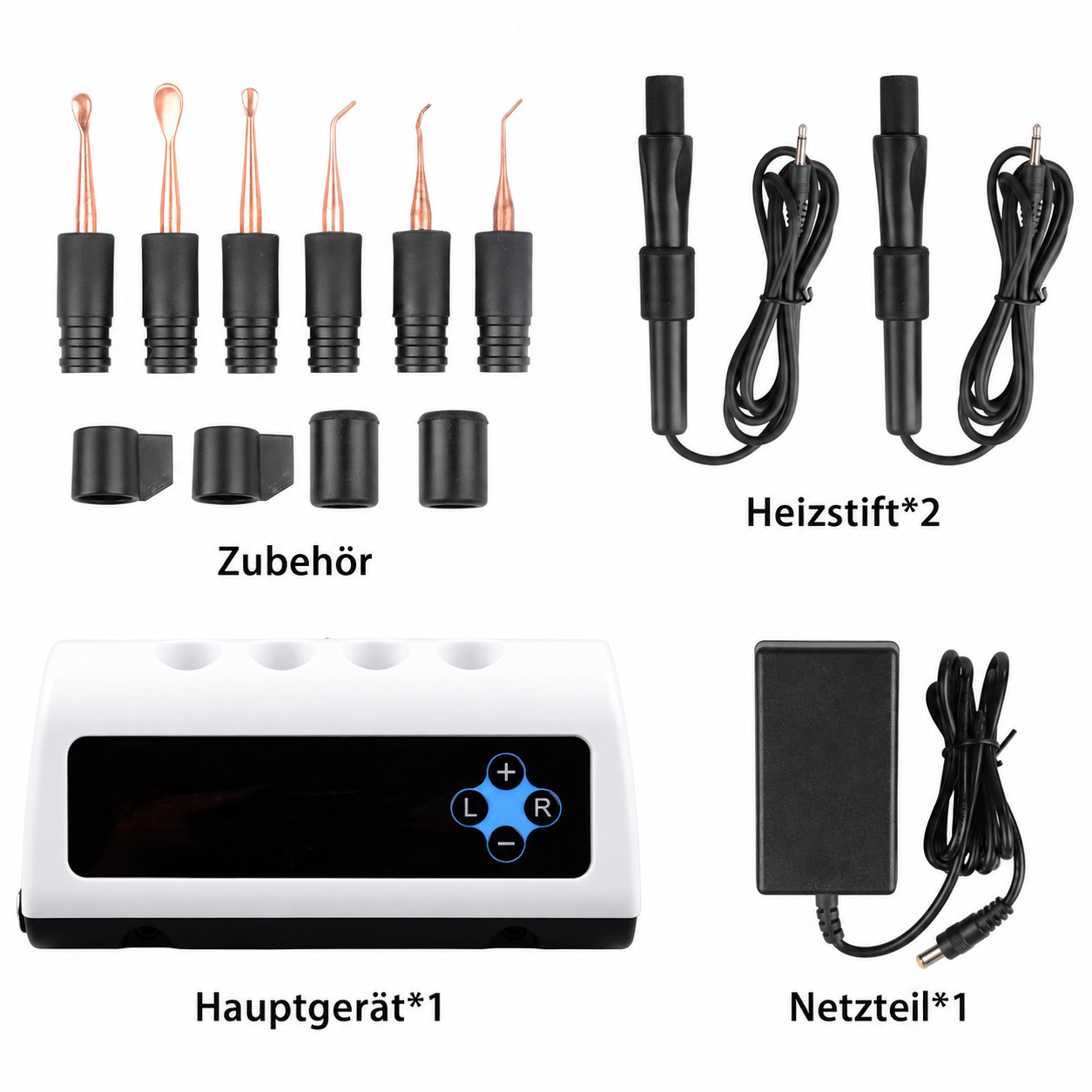 Elektrisches Dental-Wachsmesser (Doppel-stift) mit 6 Wachsspitzen zum Modellieren und Formen