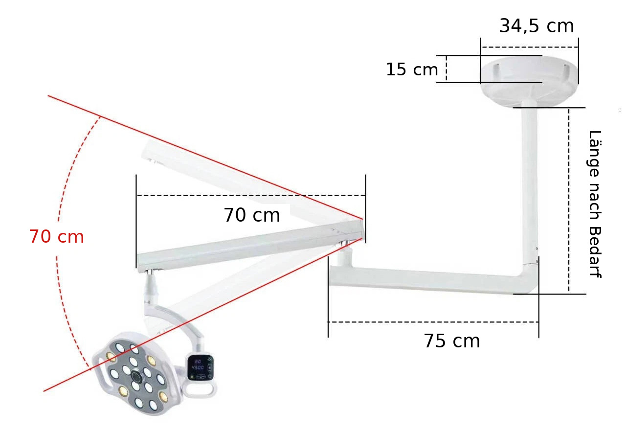 KY KY-P132-1 Deckenmontierte LED-OP-Leuchte f&uuml;r Zahn&auml;rzte mit integrierter drahtloser videokamera