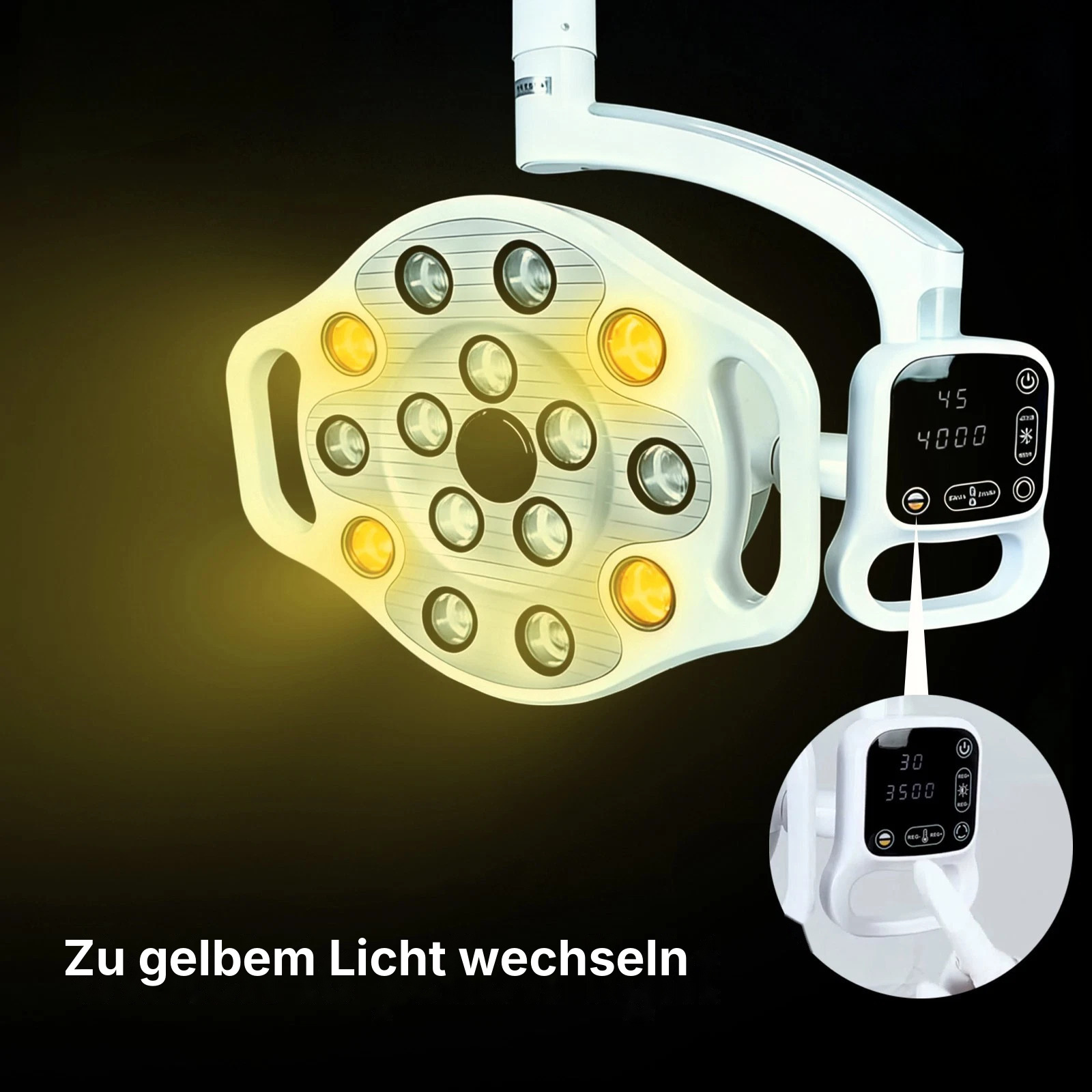 KY KY-P132-1 Deckenmontierte LED-OP-Leuchte f&uuml;r Zahn&auml;rzte mit integrierter drahtloser videokamera
