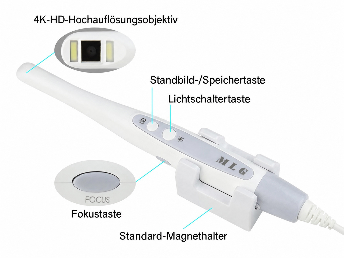 MLG CF686B dentale 4K-HD USB Intraoralkamera, 1/2,8-Zoll-Sensor