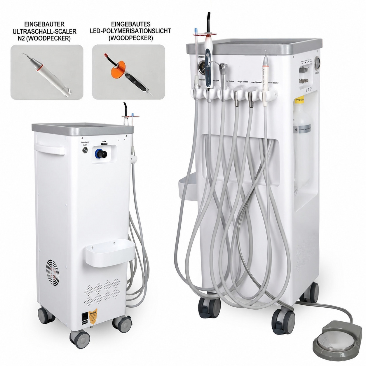 ANZHI AZ-202-2 Mobile behandlungseinheit mit Luftkompressor + Ultraschallscaler