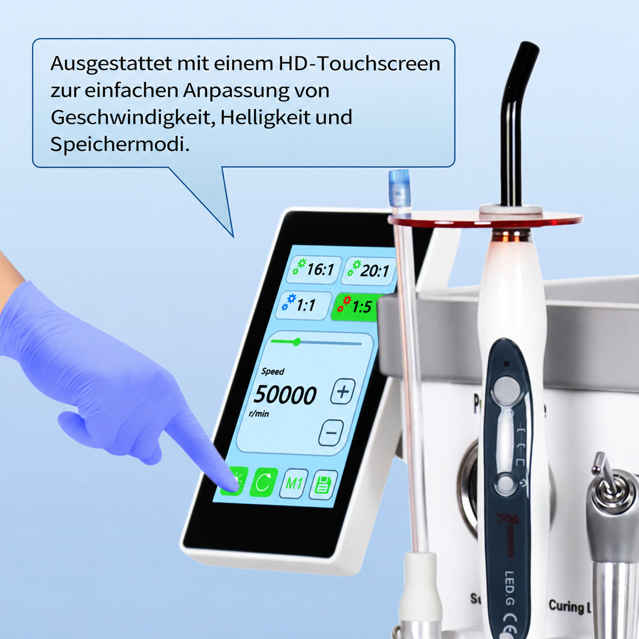 ANZHI AZ-202-1 mobile zahn&auml;rztliche Behandlungseinheit mit Luftkompressor + Mikromotor
