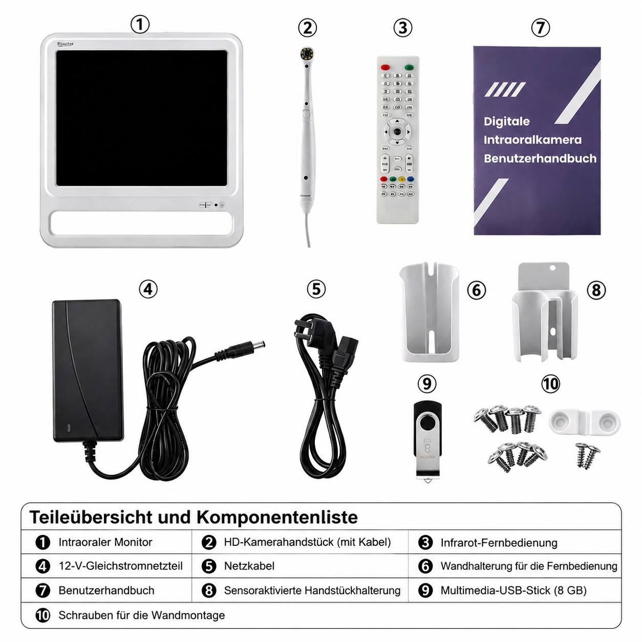 Intraorale Kamera mit 17-Zoll-Monitor und verstellbarem monitor