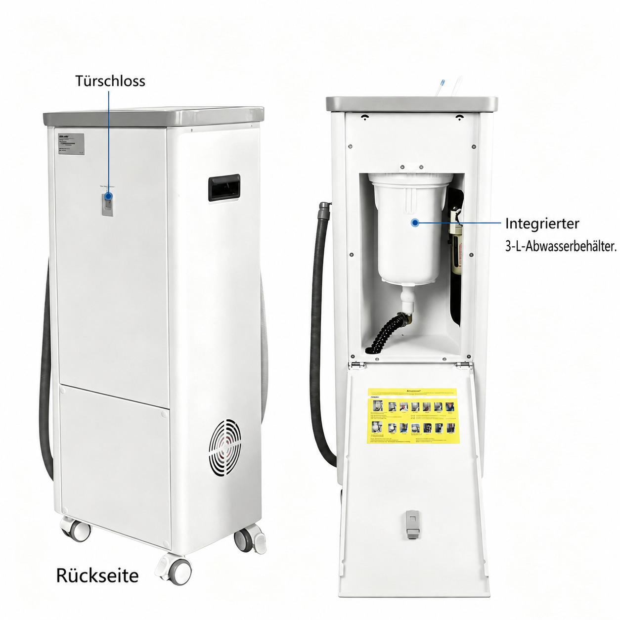 ANZHI AZ-A01 Mobiles Absaugger&auml;t f&uuml;r die Zahnmedizin, Vakuumpumpe 800 l/min, 400 W