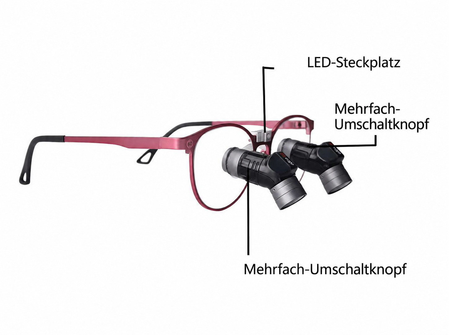 YUYO ET-2+WL-2-001-II 3,5x 5x 7x Zoom-Lupenbrille Zahnmedizin mit Licht Zahnarzt