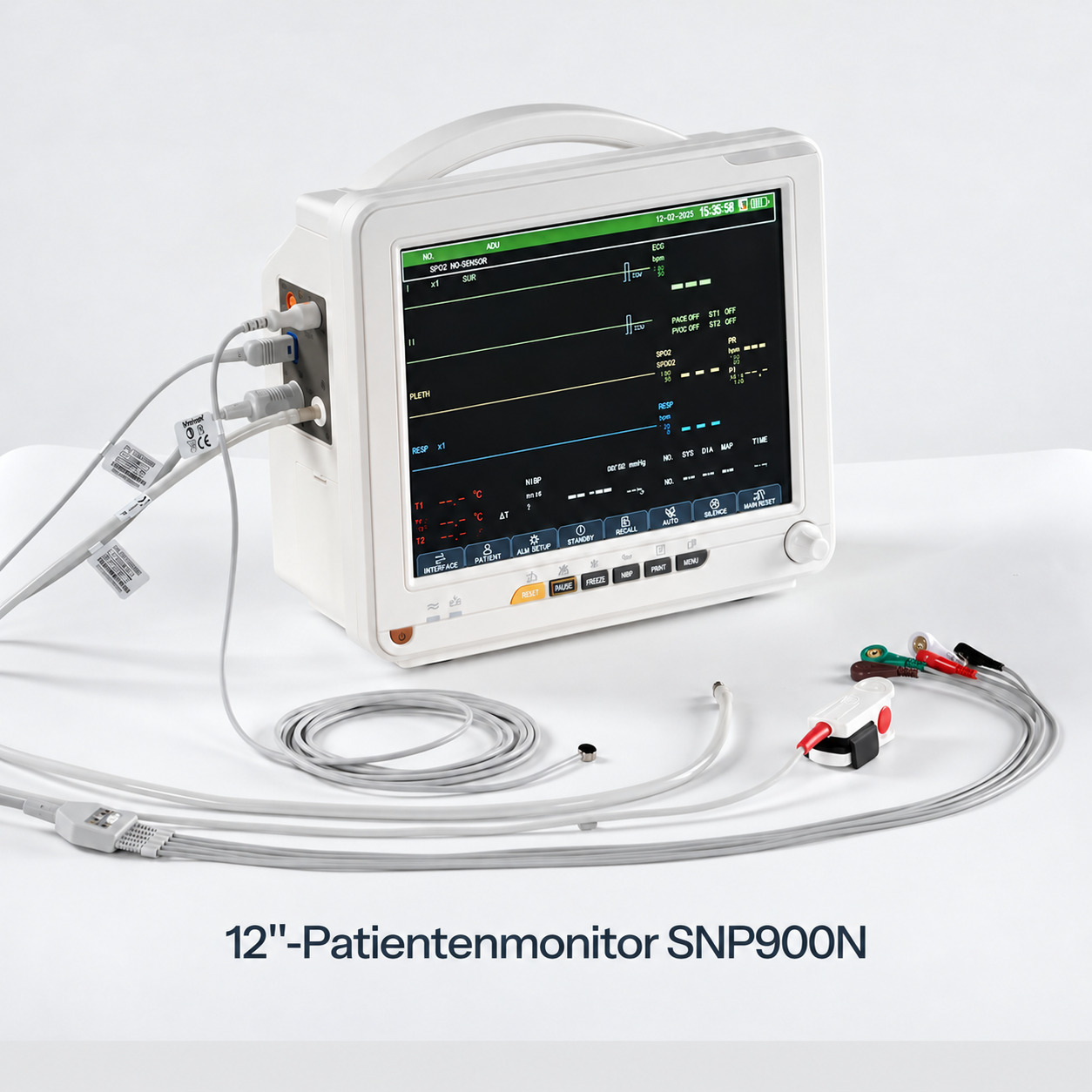 SINNOR SNP9000N 12'' Patientenmonitor 6 Parameter (EKG, Atmung, Temperatur, NIBP, SpO2, Puls)