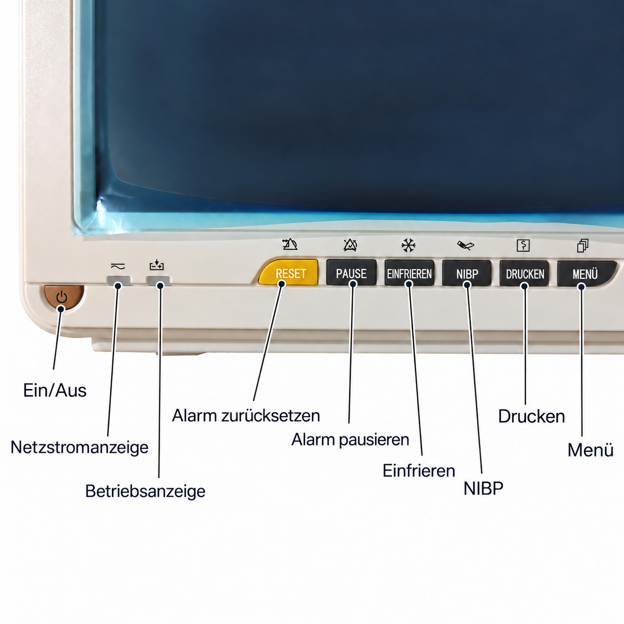 SINNOR SNP9000N 12'' Patientenmonitor 6 Parameter (EKG, Atmung, Temperatur, NIBP, SpO2, Puls)
