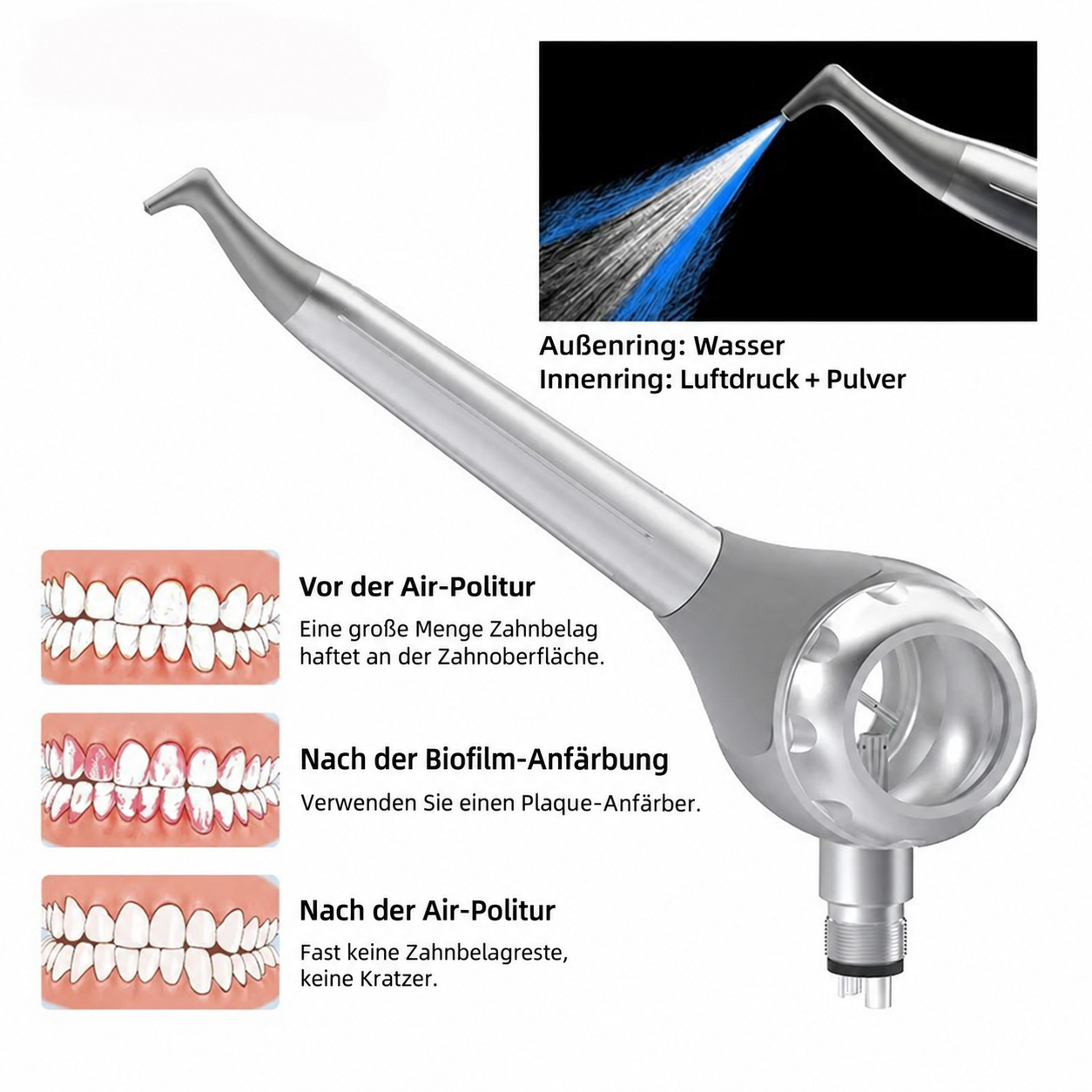 Dentale pulverstrahler / airflow pulverstrahlger&auml;t zahnarzt 2/4-Loch