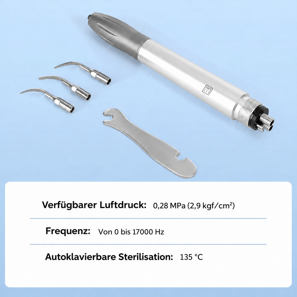Dental Sonic Airscaler Handst&uuml;ck 2/4-L&ouml;cher mit G1-, G2- und G4-Aufs&auml;tzen