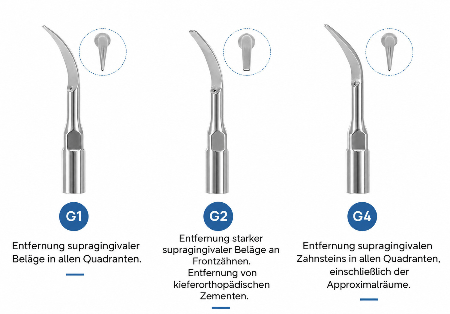Dental Sonic Airscaler Handst&uuml;ck 2/4-L&ouml;cher mit G1-, G2- und G4-Aufs&auml;tzen