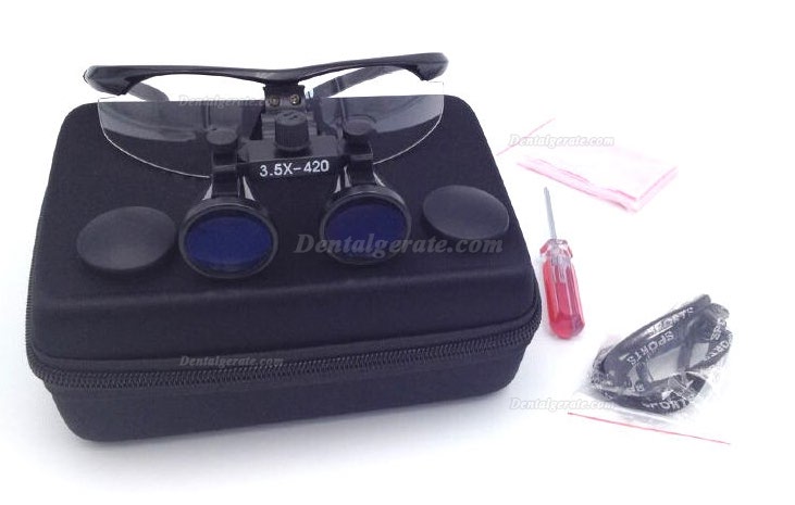 3.5X420mm Lupenbrille Dental Zahn&auml;rztliche Lupe optisches Glas DY-102 4 Farbe