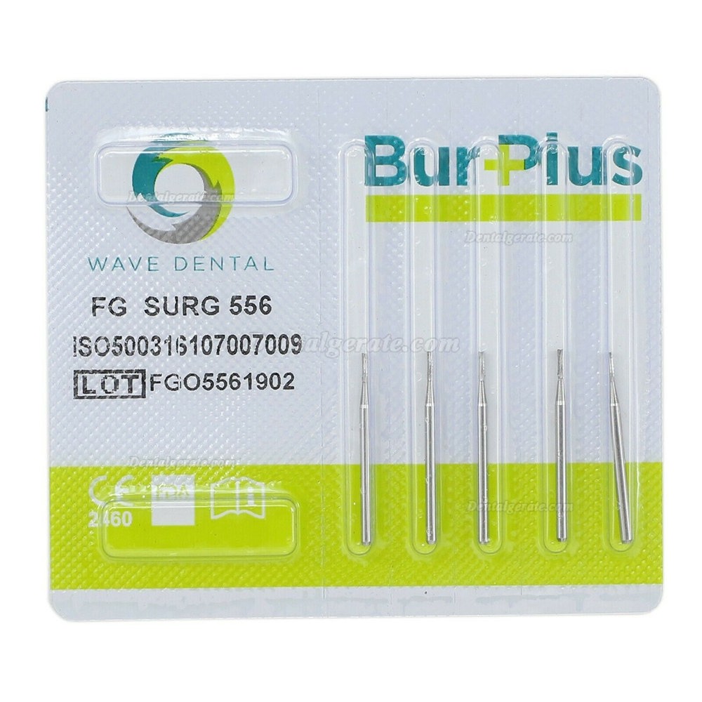 10 St&uuml;ck WaveDental FG SURG Hartmetallbohrer Zahnmedizin FG-Schaft 556 557 558 559 600# Flache Fissur Zahnbohrer