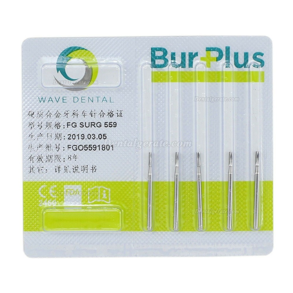 10 St&uuml;ck WaveDental FG SURG Hartmetallbohrer Zahnmedizin FG-Schaft 556 557 558 559 600# Flache Fissur Zahnbohrer