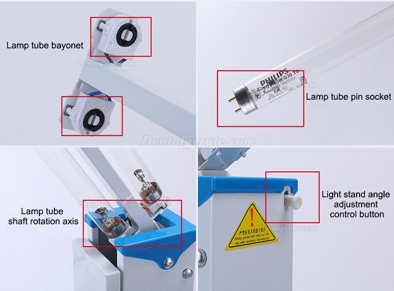 FY&reg; 30DC Mobile tragbare medizinische UV + Ozondesinfektion Auto UV-Lampe Sterilisatorwagen Philips UV-Lampen R&ouml;hre 30W