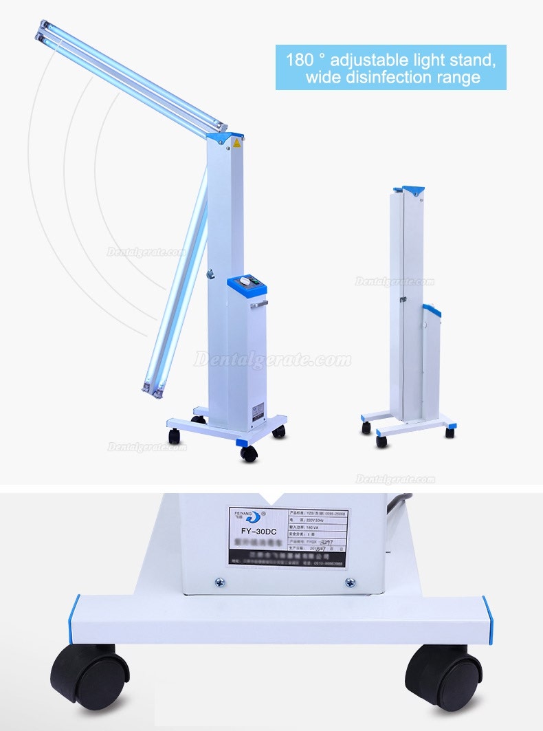 FY&reg; 30DC Mobile tragbare medizinische UV + Ozondesinfektion Auto UV-Lampe Sterilisatorwagen Philips UV-Lampen R&ouml;hre 30W