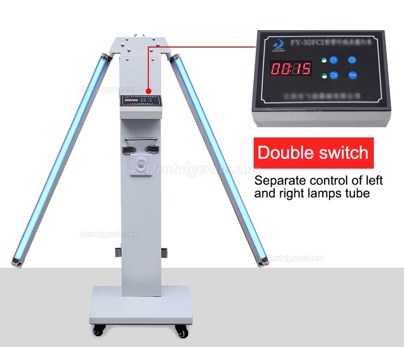 FY&reg; 120W-220W Mobile tragbare UV + Ozon-Desinfektionslampe UV-Sterilisatorwagen mit Infrarotsensor