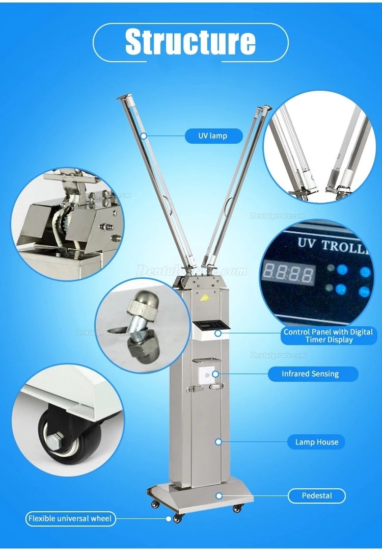 FY Mobile UV + Ozon Desinfektionslampe Edelstahlwagen mit Infrarotsensor 120W-220W FY Mobile UV + Ozon Desinfektionslampe Edelstahlwagen mit Infrarotsensor 120W-220W