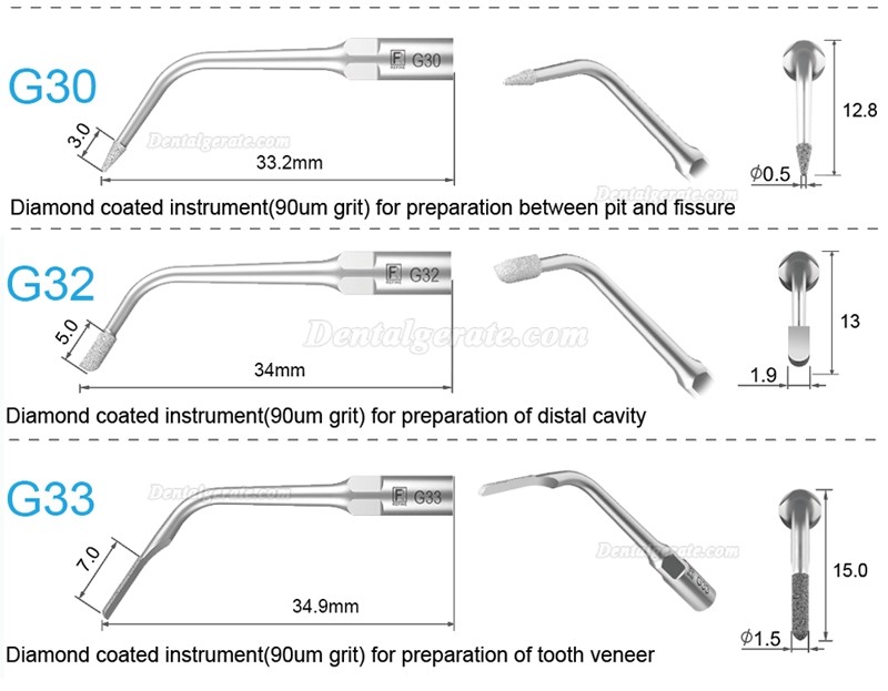 5 St&uuml;cke Refine&reg; Ultraschall Scaler Spitzen f&uuml;r Restauration G20 G21 G30 G31 G32 G33 G35 Kompatibel Mit Woodpecker EMS