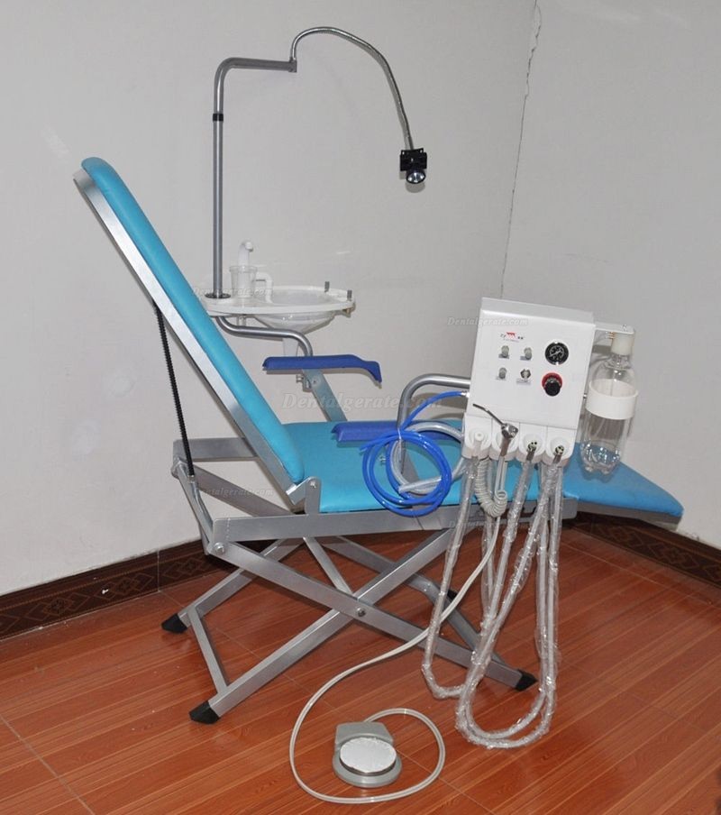 Dental Tragbarer Stuhl + LED Licht Lampe + Triplex Spritze + Saug + Turbine Einheit Dental Tragbarer Stuhl + LED Licht Lampe + Triplex Spritze + Saug + Turbine Einheit