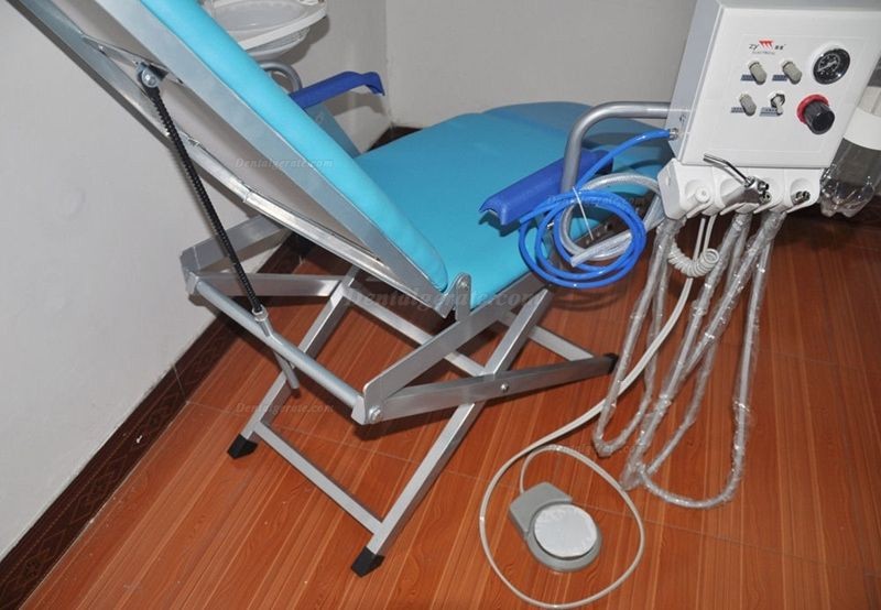 Dental Tragbarer Stuhl + LED Licht Lampe + Triplex Spritze + Saug + Turbine Einheit Dental Tragbarer Stuhl + LED Licht Lampe + Triplex Spritze + Saug + Turbine Einheit