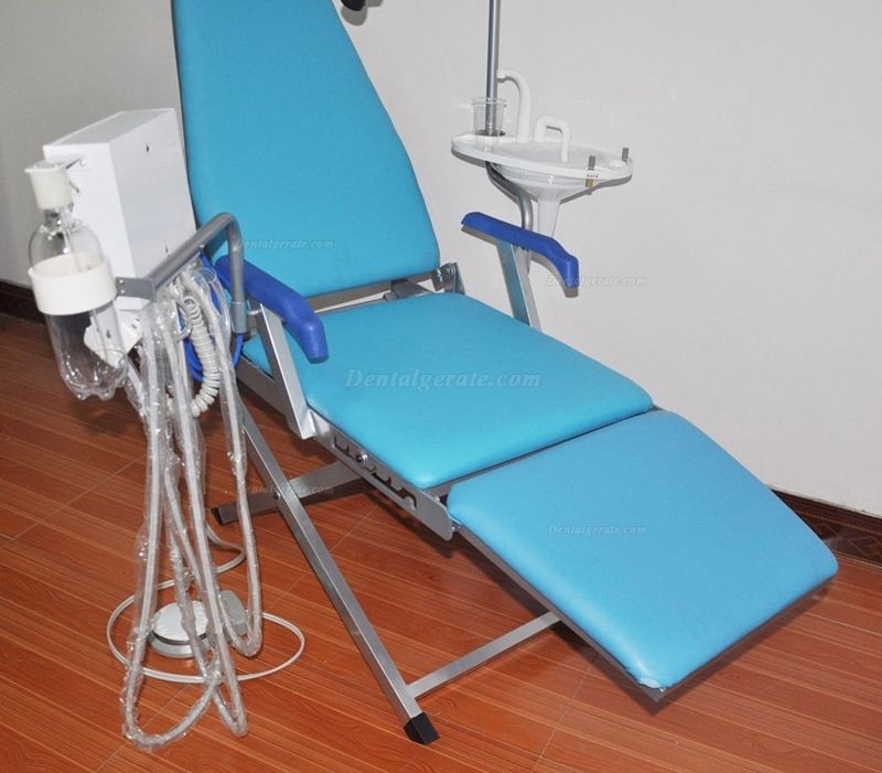 Dental Tragbarer Stuhl + LED Licht Lampe + Triplex Spritze + Saug + Turbine Einheit Dental Tragbarer Stuhl + LED Licht Lampe + Triplex Spritze + Saug + Turbine Einheit