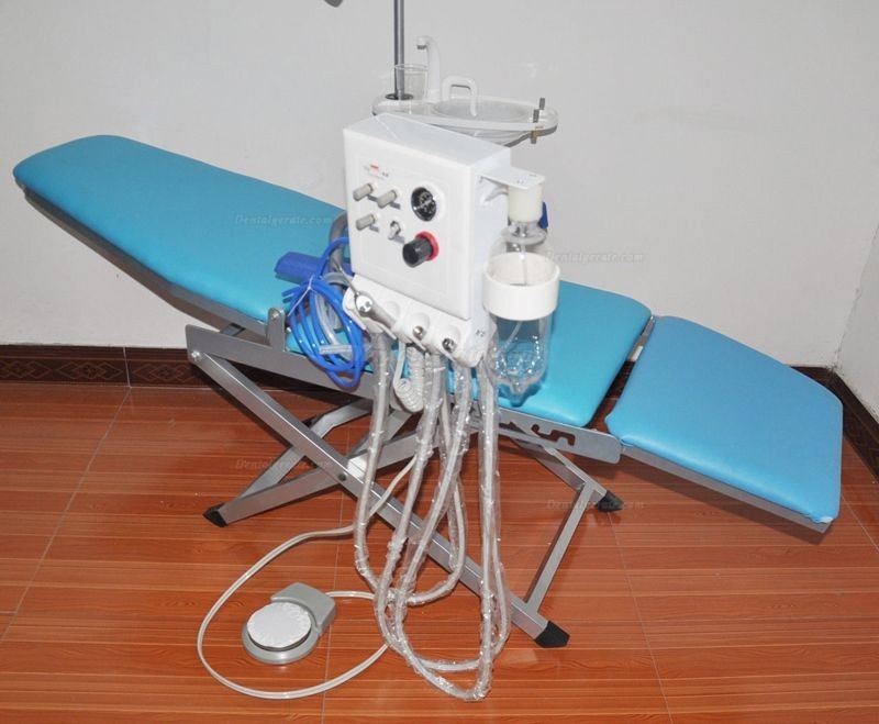 Dental Tragbarer Stuhl + LED Licht Lampe + Triplex Spritze + Saug + Turbine Einheit Dental Tragbarer Stuhl + LED Licht Lampe + Triplex Spritze + Saug + Turbine Einheit