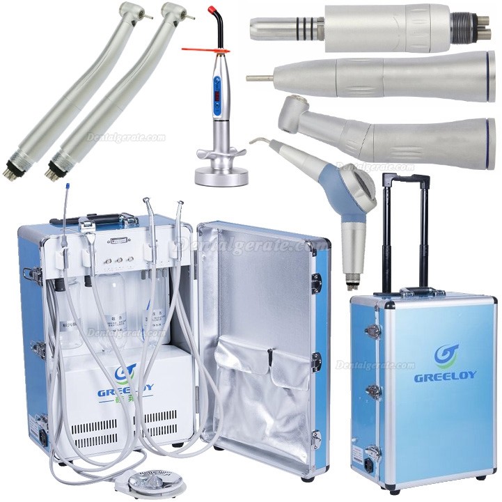 Greeloy&reg; GU-P204 Mobile Dentaleinheit + Handst&uuml;ck Satz + Polymerisationslampe + Multifunktionsspritze Dental