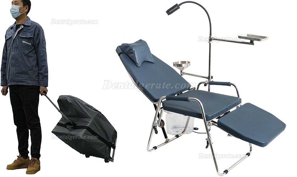 Greeloy&reg; GU-P206 Mobile Zahnarzt Behandlungseinheit + Greeloy GU-P101 Tragbare Zahnarztst&uuml;hle mit schwarzem Rucksack