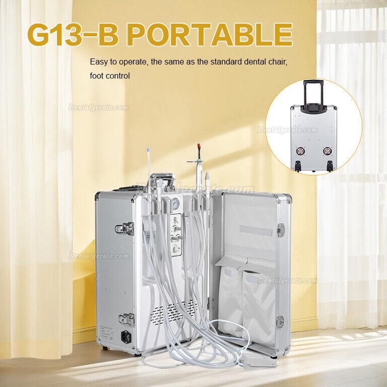 Getidy G13-B Mobile Dentaleinheit mit Luftkompressor + Polymerisationslicht und Scaler