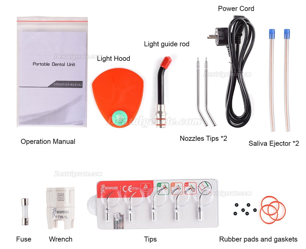 Getidy G13-B Mobile Dentaleinheit mit Luftkompressor + Polymerisationslicht und Scaler