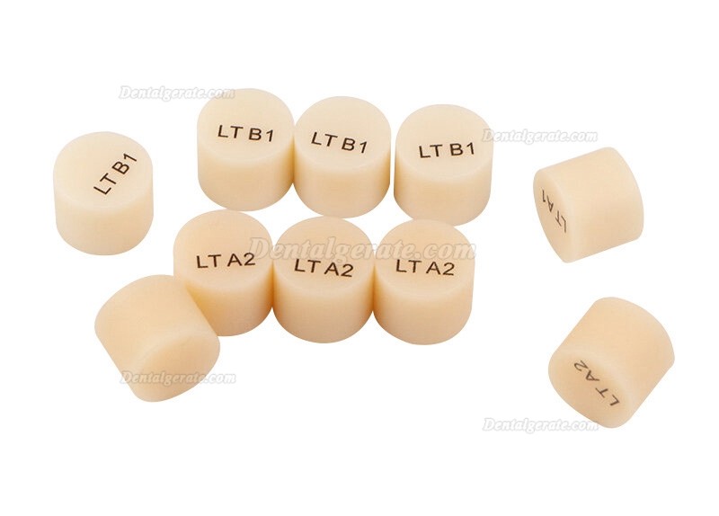 10 ST&Uuml;CKE Dentallabor Lithiumdisilikat Glaskeramik LS2 Presskeramik Pr&auml;fabrizierter Bl&ouml;ckchen