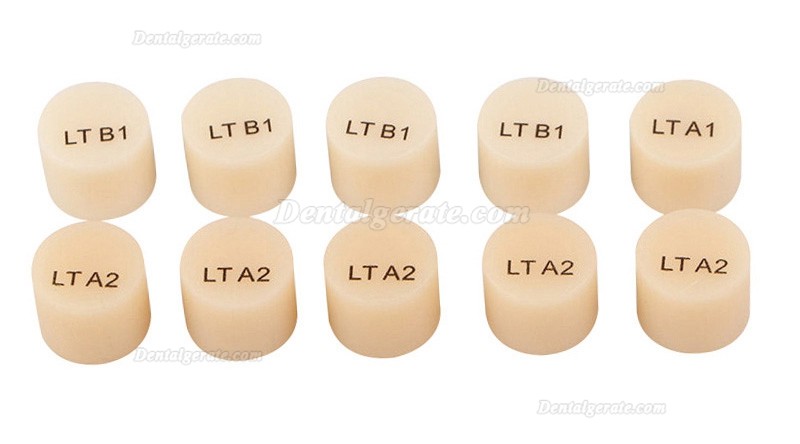 10 ST&Uuml;CKE Dentallabor Lithiumdisilikat Glaskeramik LS2 Presskeramik Pr&auml;fabrizierter Bl&ouml;ckchen