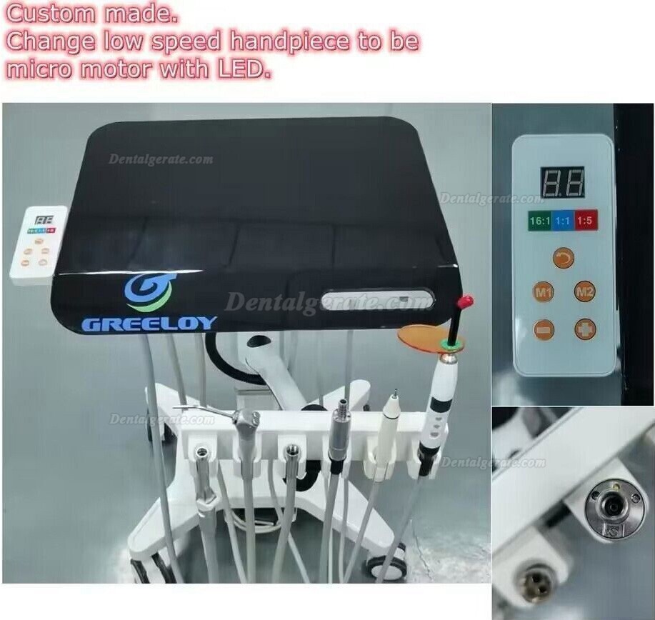 Greeloy GU-P302S Dentaler Belhandlungscart Zahnarztcart Dentalcart (mit Mikromotor Zahnmedizin)