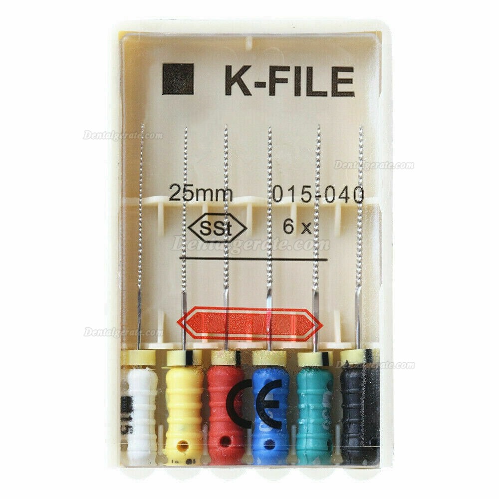 Zahn&auml;rztliche Endodontie Handfeilen Endo K-Feile 21mm 25mm 28mm 31mm L&auml;nge