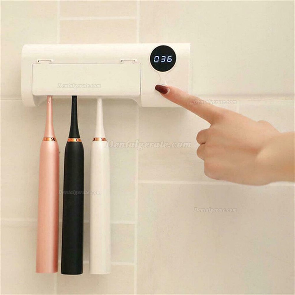 UV LED Wiederaufladbare 4 Lampen Zahnbürste Desinfektionsmittelhalter Timing Sterilisator USB