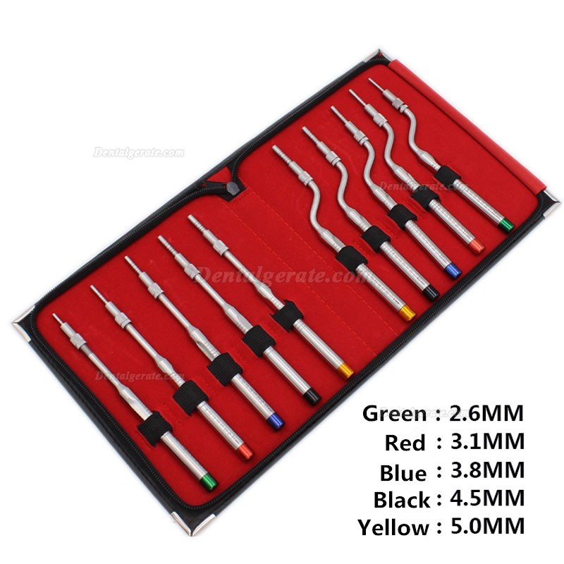 5 Stk./Set Osteotom Set abgewinkelt Osteotomie konkav Sinus Implantat Heber Kassette